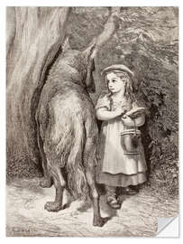 Naklejka na ścianę Scene From Little Red Riding Hood By Charles Perrault