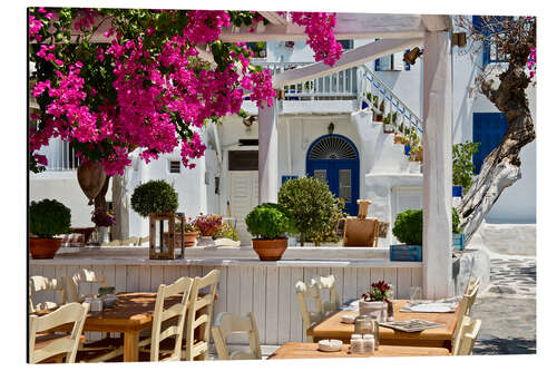 Aluminium print Tavern on Mykonos island