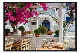 Gerahmter Kunstdruck Taverne auf Mykonos