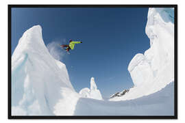 Gerahmter Kunstdruck Extrem-Snowboarden
