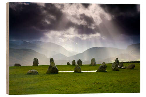 Wood print Castlerigg Stone Circle in England