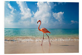 Foam board print Flamingo on the beach