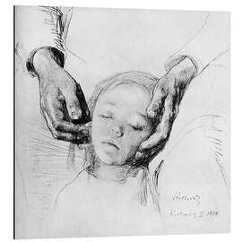 Magnettafel Kopf eines Kindes in den Händen der Mutter