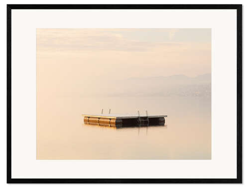 Impresión de arte enmarcada Lago de Zurich al atardecer