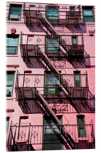 Tableau en verre acrylique Escaliers de secours à Manhattan