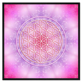 Gerahmter Kunstdruck Blume des Lebens – Bedingungslose Liebe