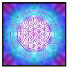 Gerahmter Kunstdruck Blume des Lebens - Deine Intuition