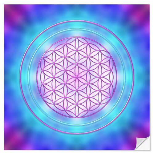 Selvklebende plakat Flower of Life - Intuisjon