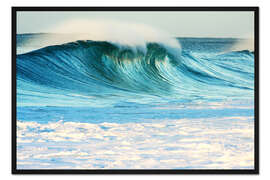 Gerahmter Kunstdruck Wellen auf Hawaii