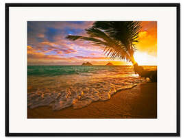 Gerahmter Kunstdruck Lanikai Beach bei Sonnenaufgang