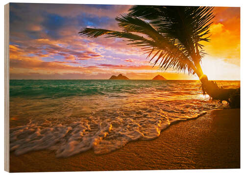 Wood print Lanikai Beach at sunrise