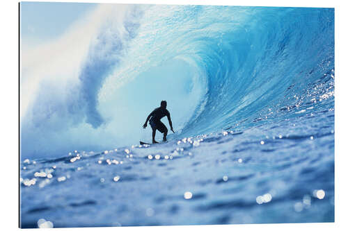 Galleritryk Surfer in the pipeline Barrel