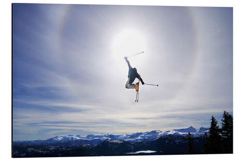 Aluminium print Skier jumping