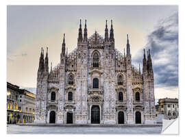 Selvklebende plakat Piazza del Duomo in Milan