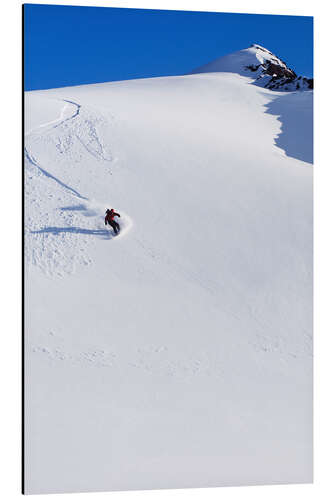 Cuadro de aluminio Snowboarder en las montañas de Chugach