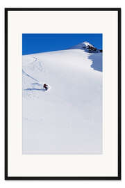 Gerahmter Kunstdruck Snowboarder in den Chugach Mountains