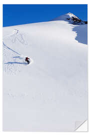 Selvklæbende plakat Snowboarder in the Chugach Mountains