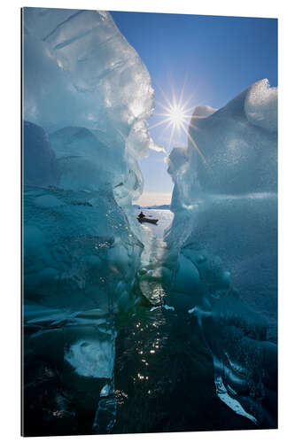 Gallery print Kayakers icebergs