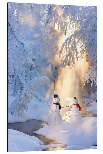 Quadro em plexi-alumínio Snowman couple