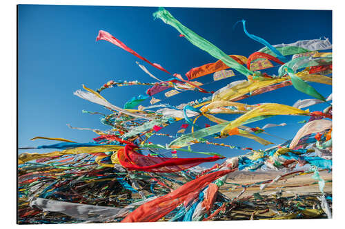 Aluminium print Tibetan prayer flags in the wind