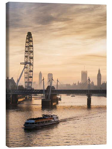 Canvas-taulu Millenium Wheel with Big Ben, London, England