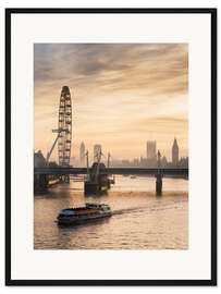 Gerahmter Kunstdruck Millenium Wheel mit Big Ben