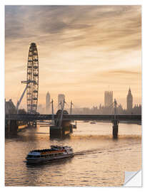 Självhäftande poster Millenium Wheel with Big Ben, London, England