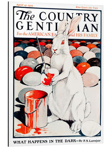 Tableau en aluminium The Country Gentleman (lapin blanc)