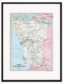 Gerahmter Kunstdruck Karte von Deutsch-Südwestafrika