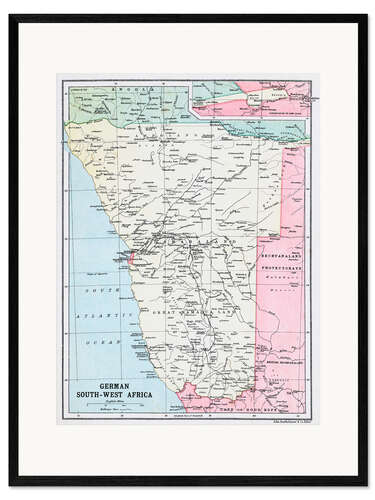 Framed art print Map Of German South-West Africa 