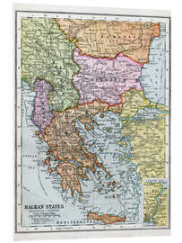 Foam board print The Balkan States Between The First And Second World Wars