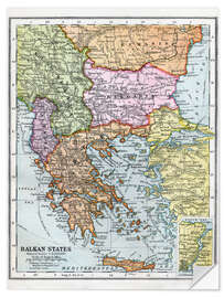 Selvklebende plakat The Balkan States Between The First And Second World Wars