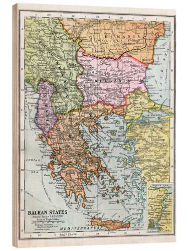 Wood print The Balkan States Between The First And Second World Wars