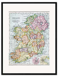 Ingelijste kunstdruk Irish Free State And Northern Ireland