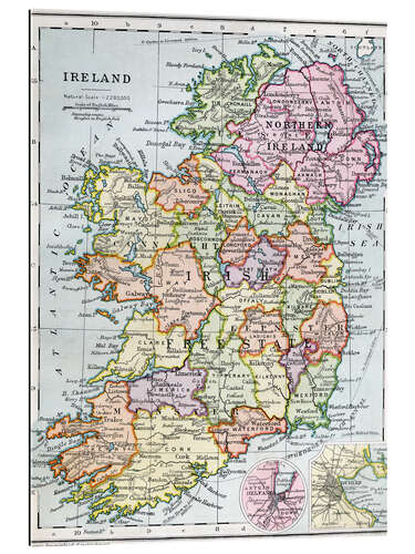 Quadro em plexi-alumínio Irish Free State And Northern Ireland