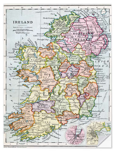 Naklejka na ścianę Irish Free State And Northern Ireland