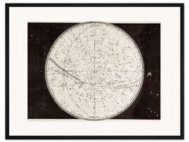 Gerahmter Kunstdruck Karte des nördlichen Himmels