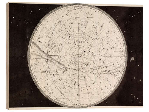 Wood print Map Of The Northern Heavens