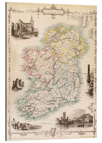 Aluminium print Map Of Ireland by Thomas Wright (18th century)