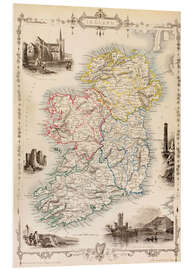 Foam board print Map Of Ireland by Thomas Wright (18th century)