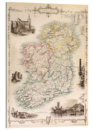 Tableau en plexi-alu Carte de l&#039;Irlande par Thomas Wright (XVIIIe siècle)