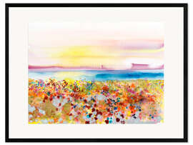 Gerahmter Kunstdruck Feld der Freude, abstrakte Landschaft