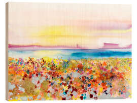 Trätavla Field Of Joy, Abstract Landscape - Tara Thelen