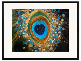 Gerahmter Kunstdruck Pfauenfeder