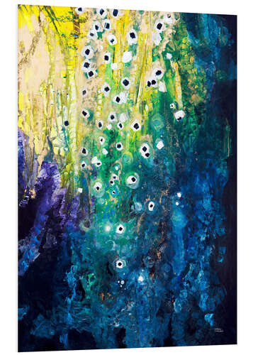 Foam board print Flowers and waterfall after Klimt