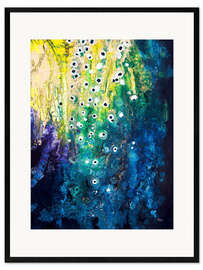 Framed art print Flowers and waterfall after Klimt