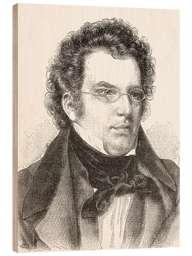 Wood print Franz Peter Schubert