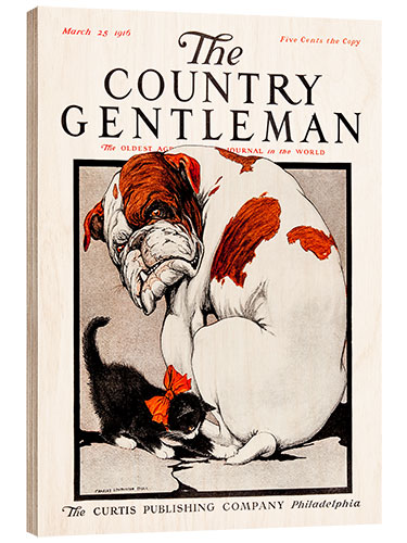 Wood print Country Gentleman (Bulldog)