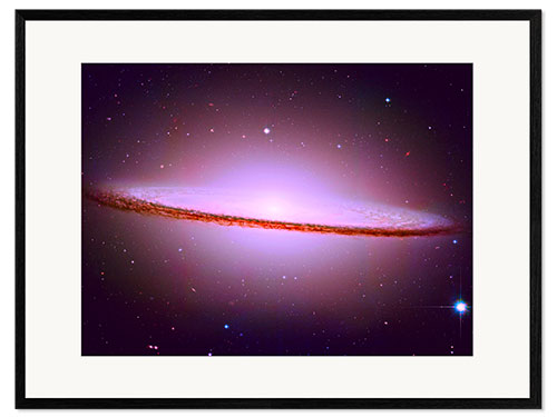 Impression artistique encadrée Galaxie du Sombrero M104