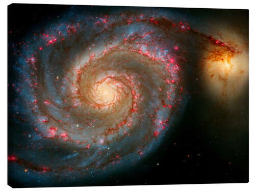 Stampa su tela The Whirlpool Galaxy (M51) And Companion Galaxy